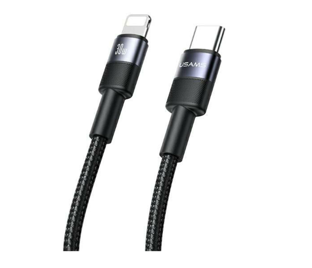 USAMS Kabel USB-C na Lightning 30W 1,2m czarny - 1569129 - zdjęcie